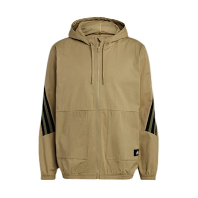 adidas Khaki Hooded Windbreaker Jacket Casual Sportswear H21536