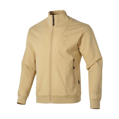 adidas Khaki Logo Stand Collar Long Sleeve Jacket IP4918