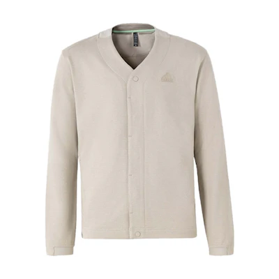 adidas Khaki V-Neck Loose Fit Knitted Cardigan Jacket JE8594