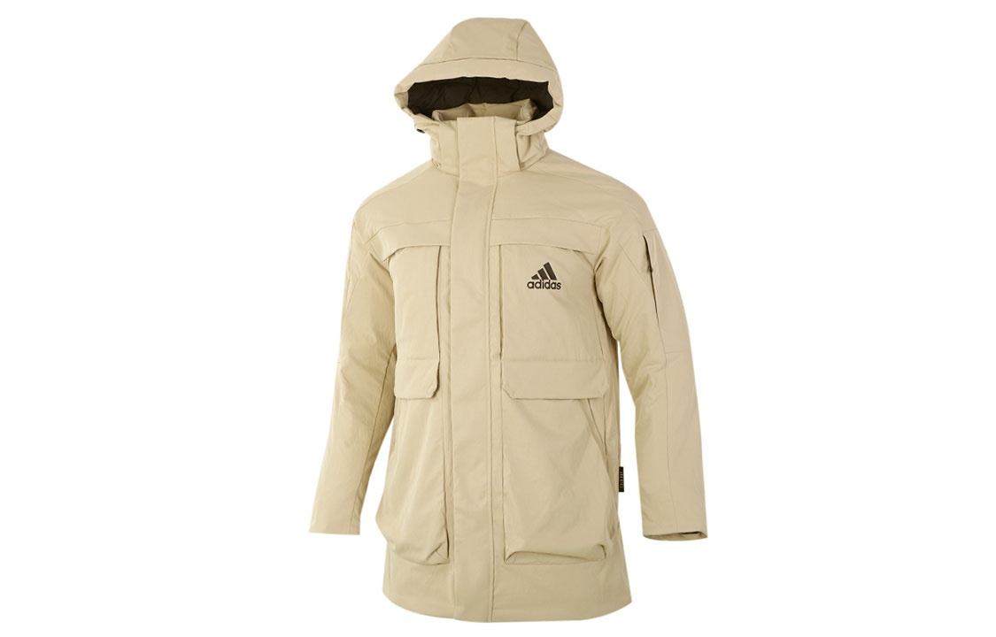 adidas Khaki Winter Big Pocket Utility Down Jacket Coat GN9837
