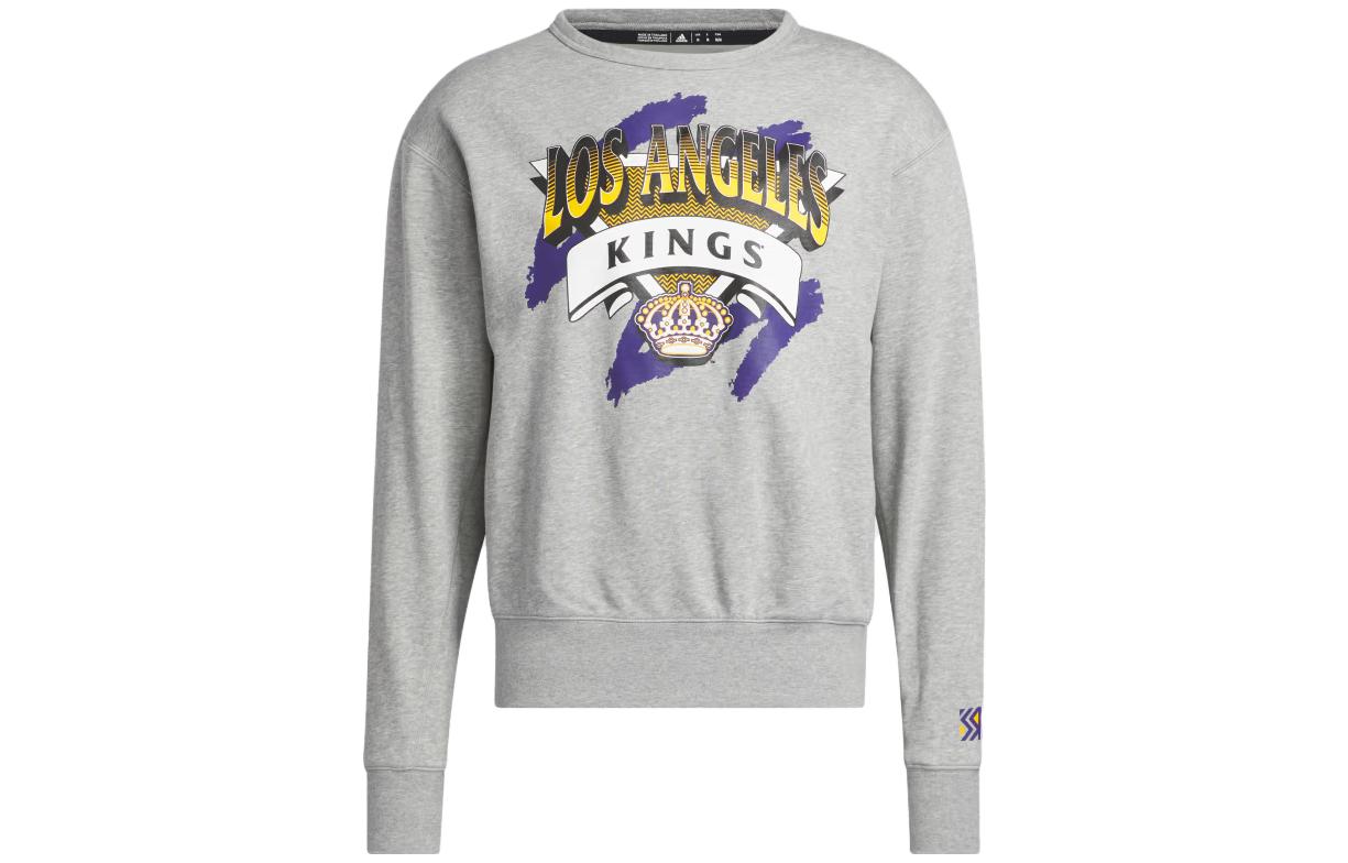 adidas Kings Vintage Crewneck Sweatshirt Grey Long Sleeve Letter Print HN6389