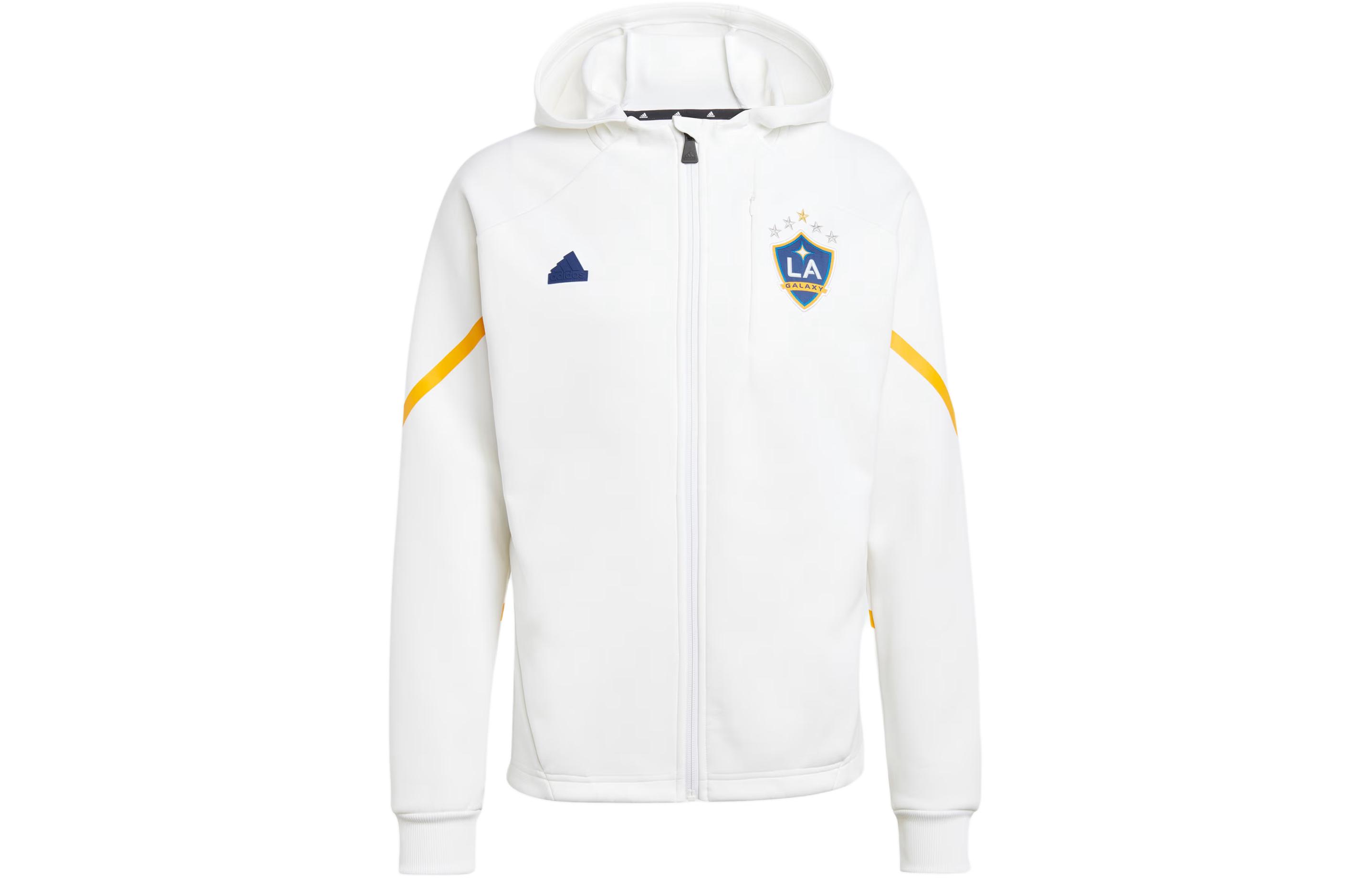 adidas La Galaxy Gameday Anthem Jacket White Hoodie Long Sleeve Outerwear IQ0719 圖 2
