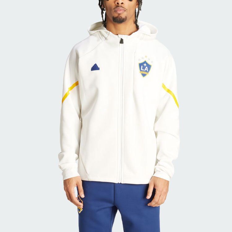 adidas La Galaxy Gameday Anthem Jacket White Hoodie Long Sleeve Outerwear IQ0719 圖 3
