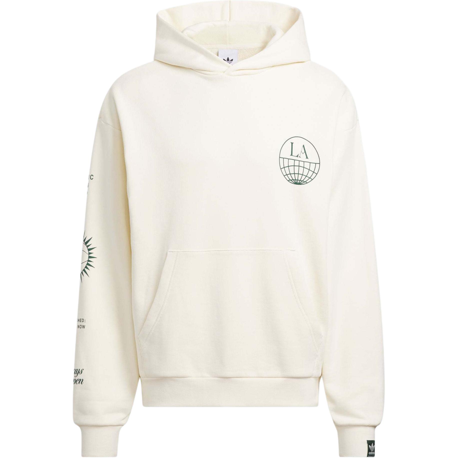 adidas LA to the World Graphic Hoodie Off-White/Forest Green Unisex JJ4038