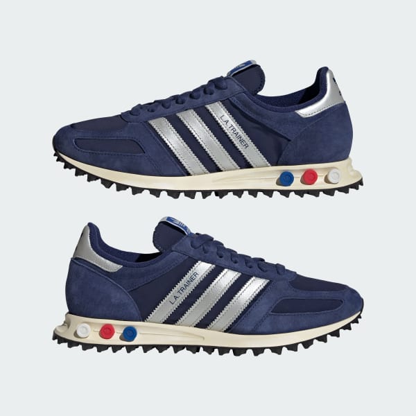 Cheap Adidas LA Trainer OG Sneakers Biru Gelap/Perak Metalik/Putih Pudar JR7171