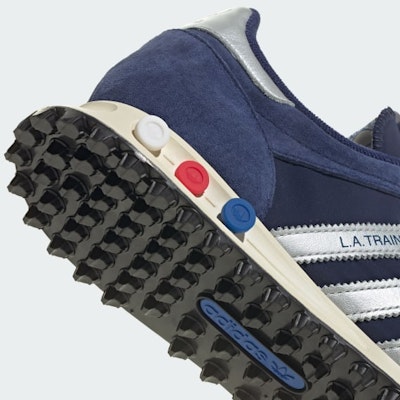 아디다스 LA 트레이너 OG 스니커즈 다크 블루/실버 메탈릭/오프 화이트 JR7171 1