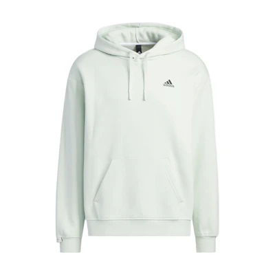 adidas Label Hoodie Minimal Logo Print Pullover Unisex Fleece Light Green IB2711