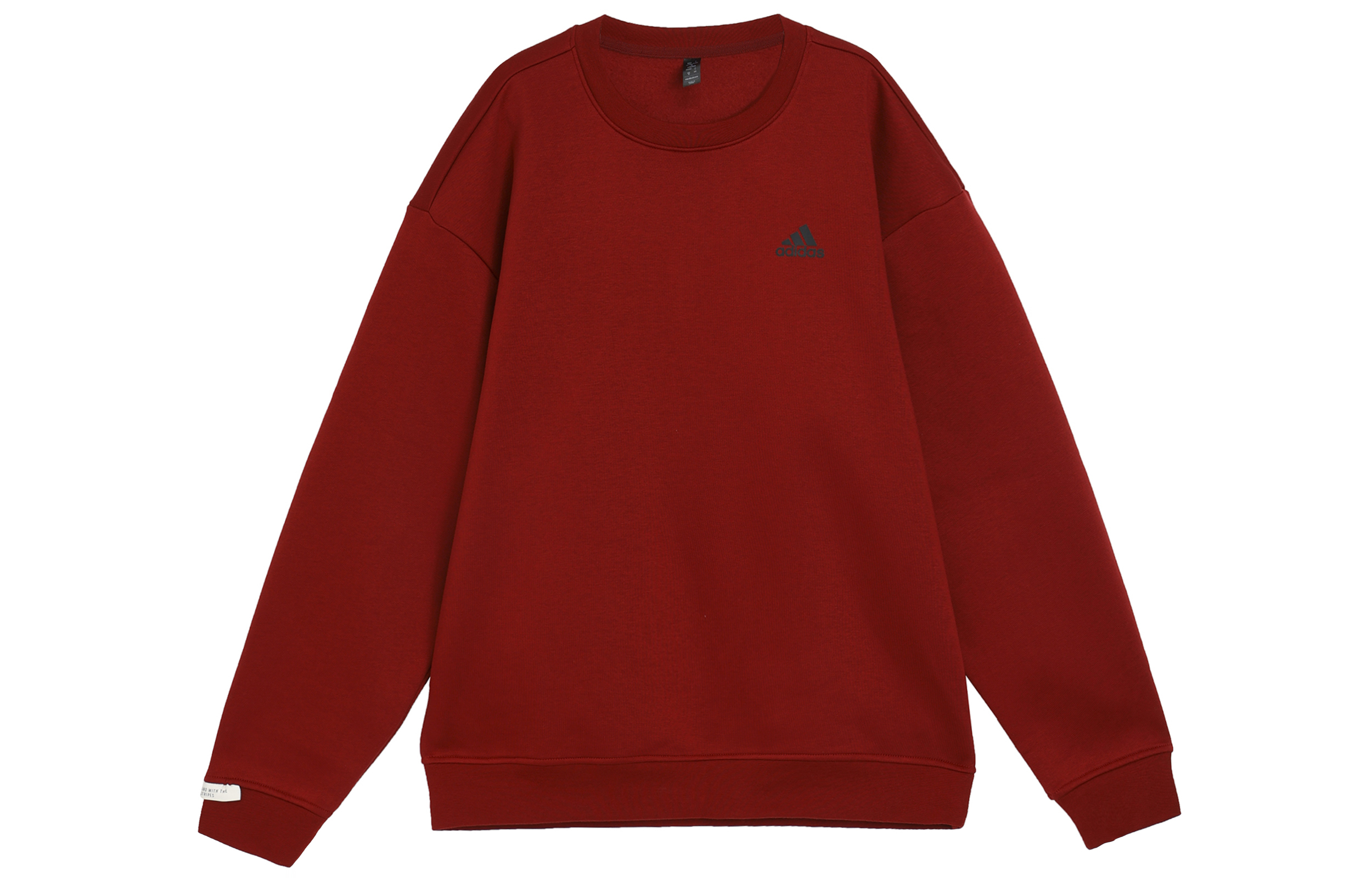 adidas Label Red Fleece Crewneck Sweatshirt Unisex Casual Wear JM9095