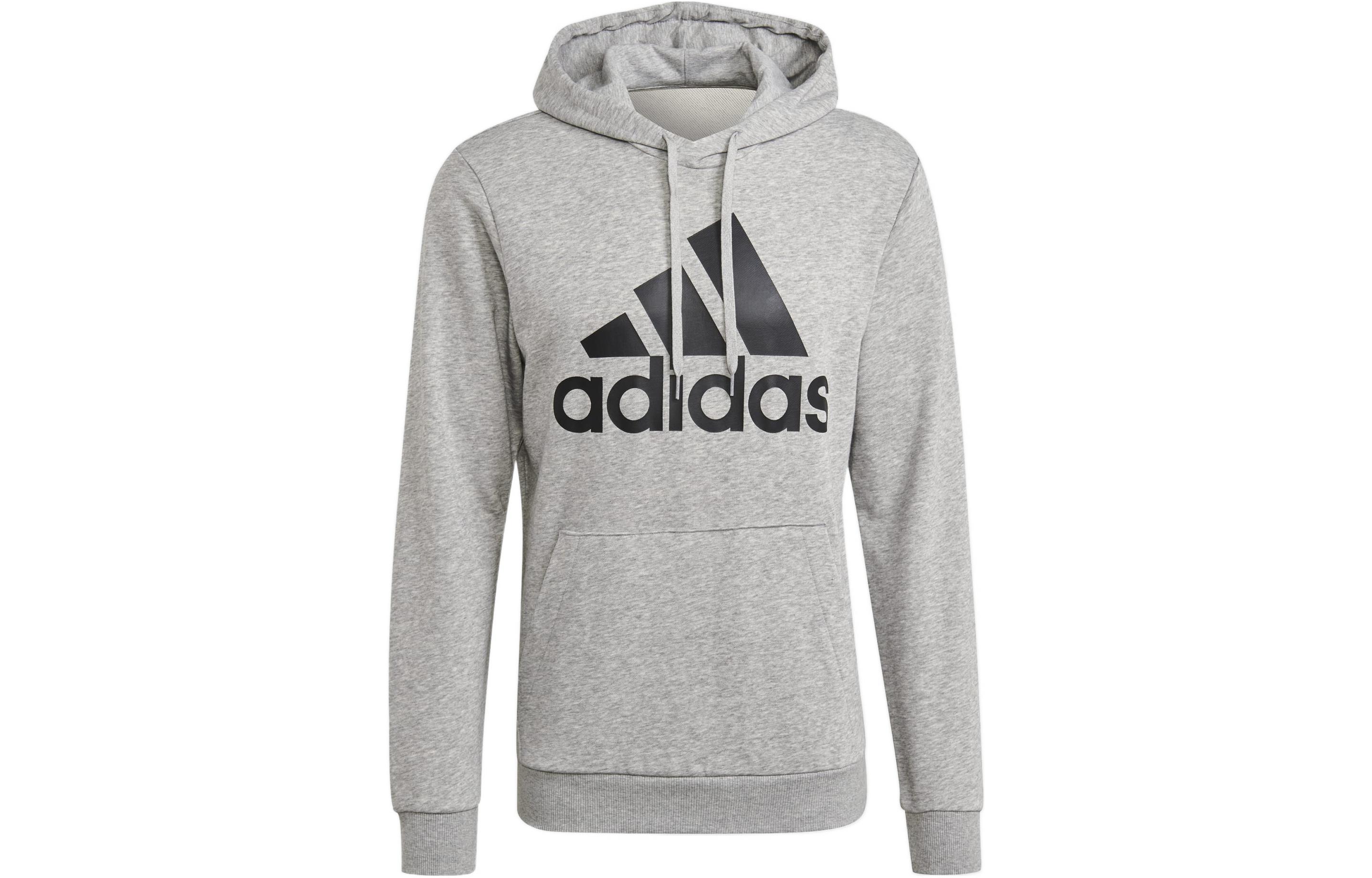 adidas Large Logo Hoodie Grey Casual Pullover GK9541
