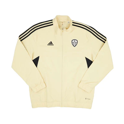 adidas Leeds United Logo Stripe Beige Track Jacket 2022-23 Season HD2270
