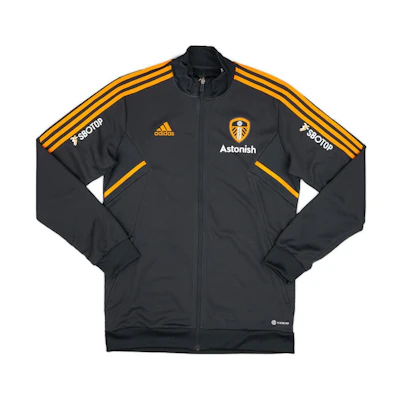 adidas Leeds United Player Issue 2022/23 Football Jacket Black HC1096
