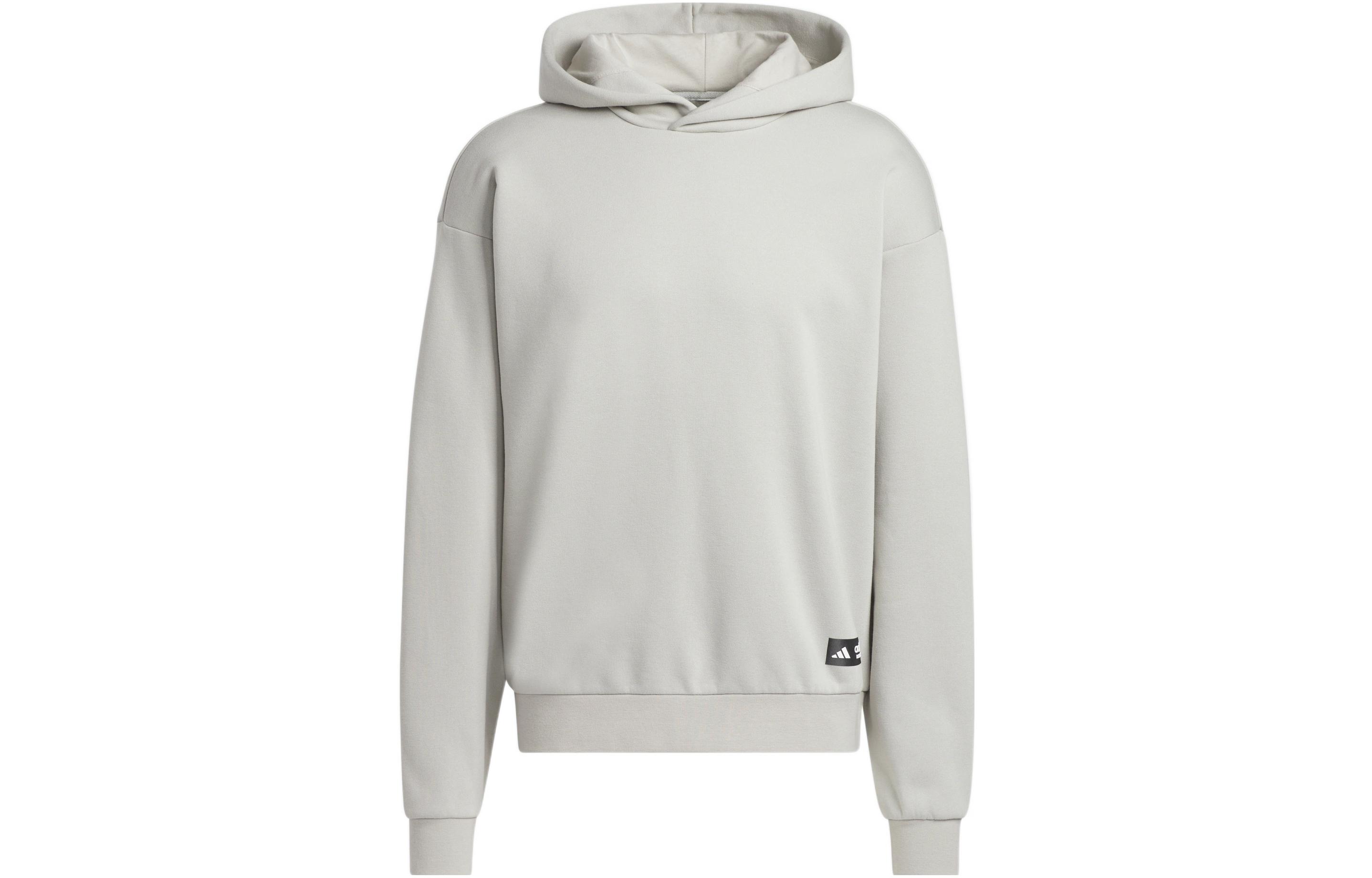 adidas Legends Hoodie Metallic Gray Solid Logo Long Sleeve Pullover IC2440