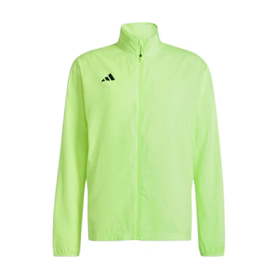 adidas Lemon Green Logo Print Zip-Up Jacket with Stand-Up Collar IX2839