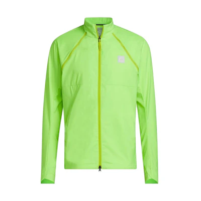 adidas Lemon Yellow Solid Zip-Up Slim Fit High Neck Jacket for Men IB1976