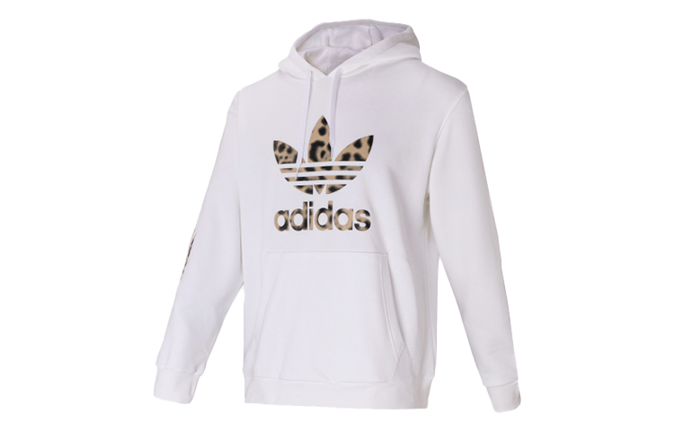 adidas Leopard Print Logo College Letter Sweatshirt White GT4361