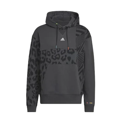 adidas Leopard Print Pullover Hoodie Black/Grey IB4731