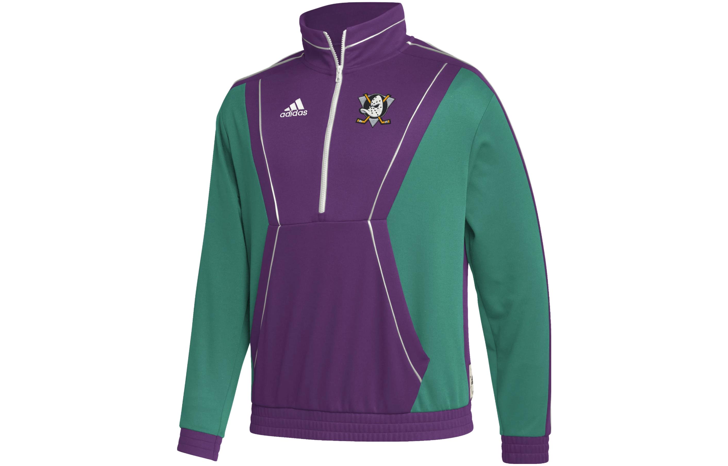 adidas Letter Logo Half-Zip Pullover Sweatshirt Glory Purple Unisex HY3088