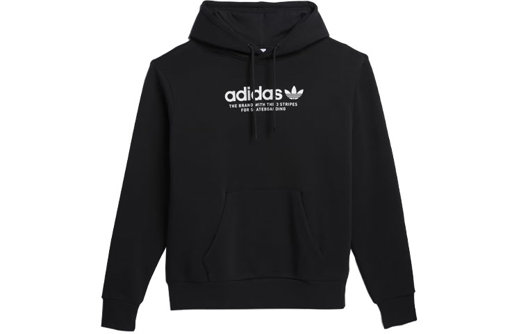 adidas Letter Logo Print Hoodie Unisex Black Long Sleeve GR8739