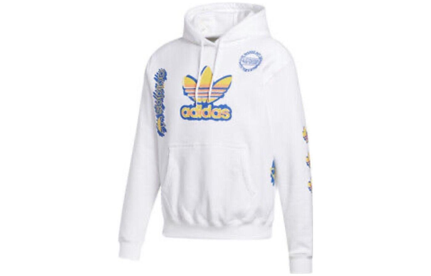 adidas Letter Logo Print Hoodie White GH5243