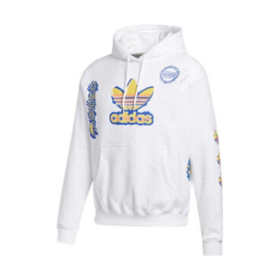 adidas Letter Logo Print Hoodie White GH5243