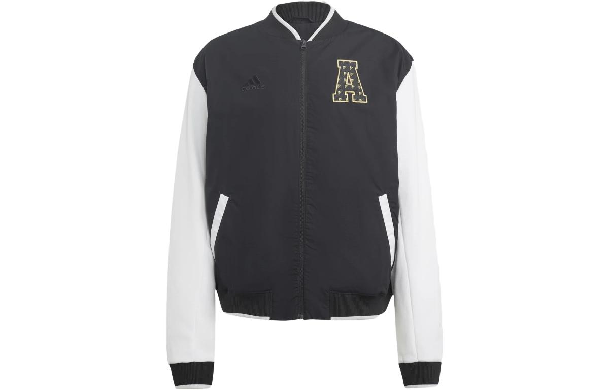 adidas Letter Patch Full-Zip Jacket Unisex Black IJ7281