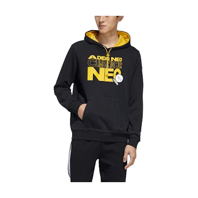adidas Letter Print Casual Patchwork Sweatshirt Unisex Black HD7096