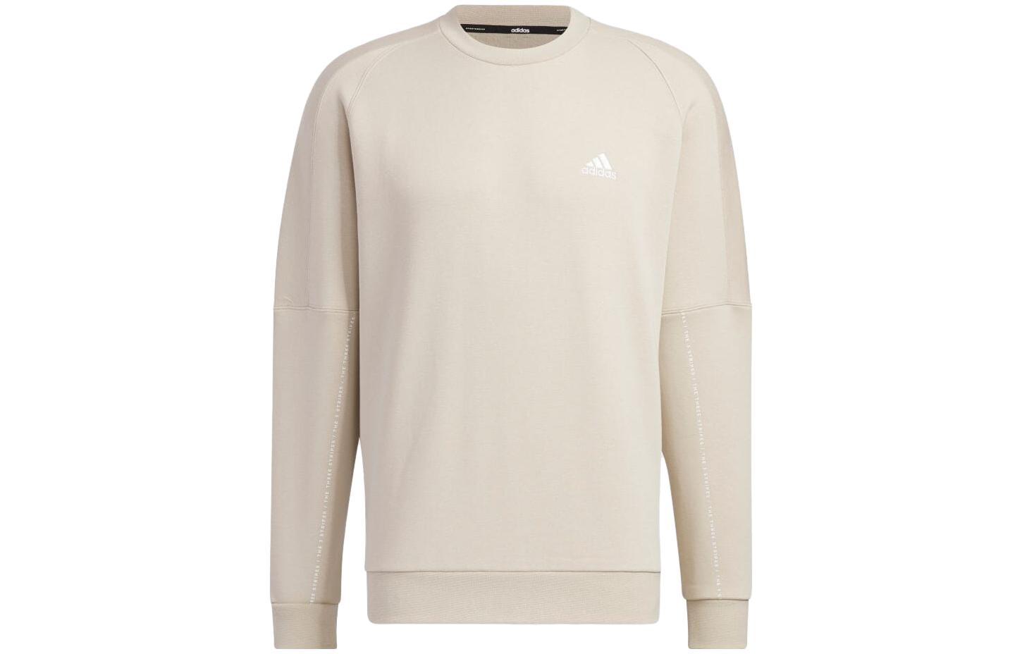 adidas Letter Print Crewneck Loose Fit Long Sleeve Sweatshirt Beige (Japan Edition) IK7328-JAPAN