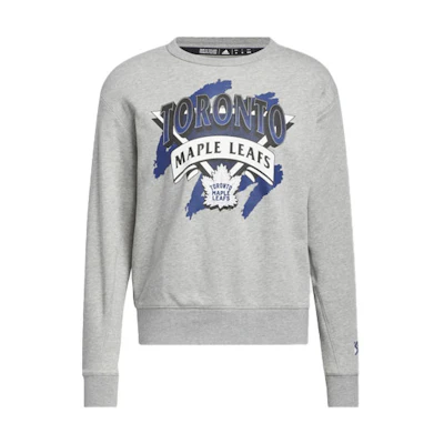adidas Letter Print Crewneck Pullover Sweatshirt Men’s Grey HN6373