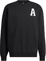 adidas Letter Print Crewneck Sweater Unisex Black IB2745 adidas Letter Print Crewneck Sweater Unisex Black IB2745