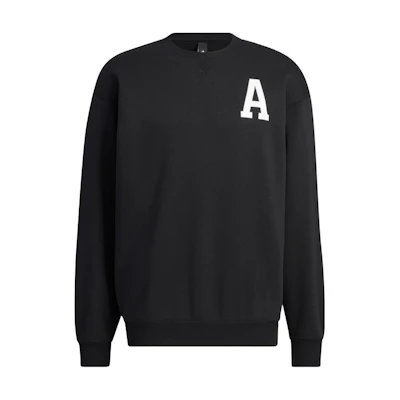 adidas Letter Print Crewneck Sweater Unisex Black IB2745