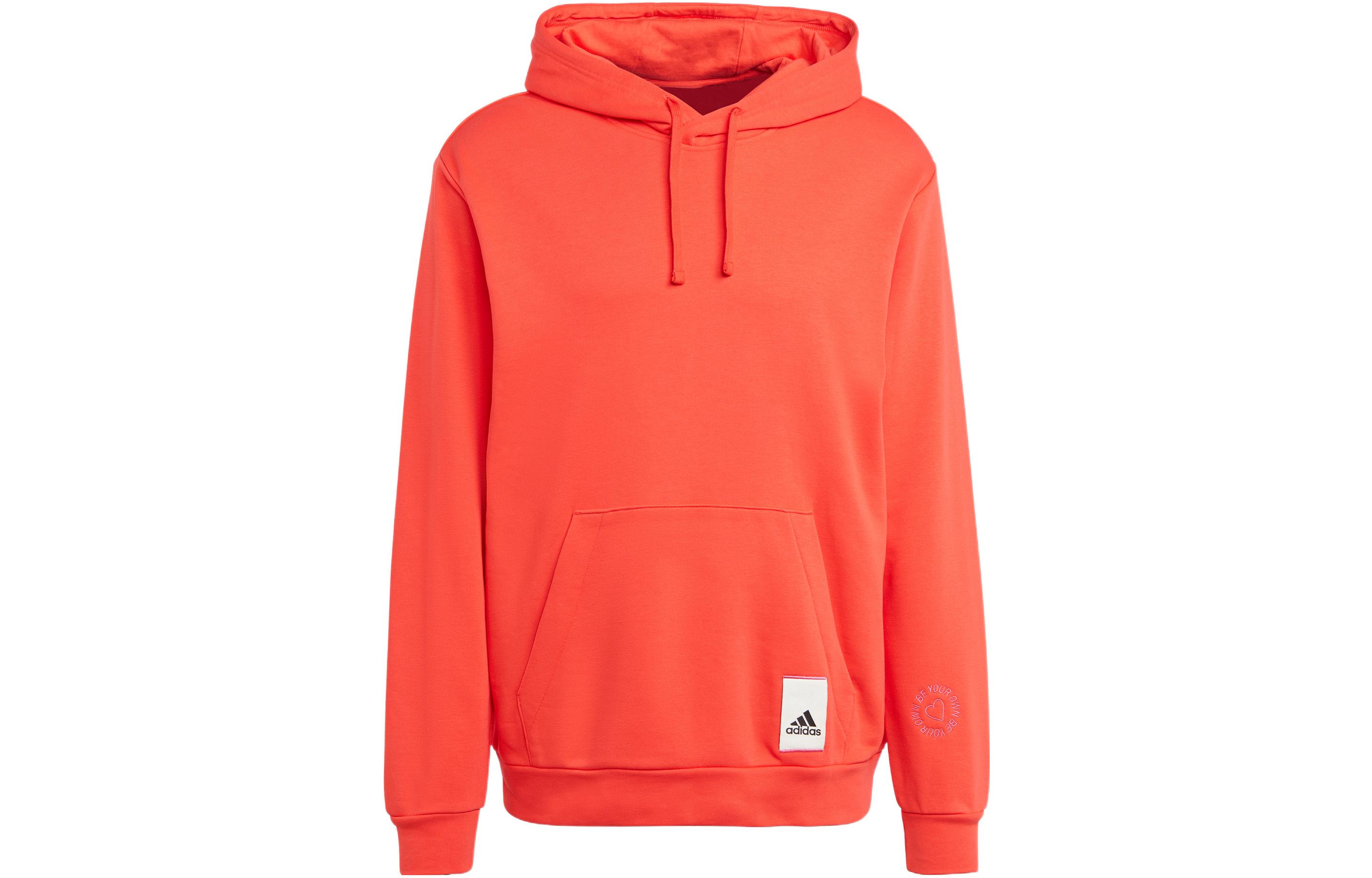 adidas Letter Print Hoodie Light Pink Unisex Casual Sweatshirt IL8298