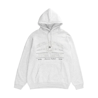adidas Letter Print Long-Sleeve Hoodie Light Gray HF9217