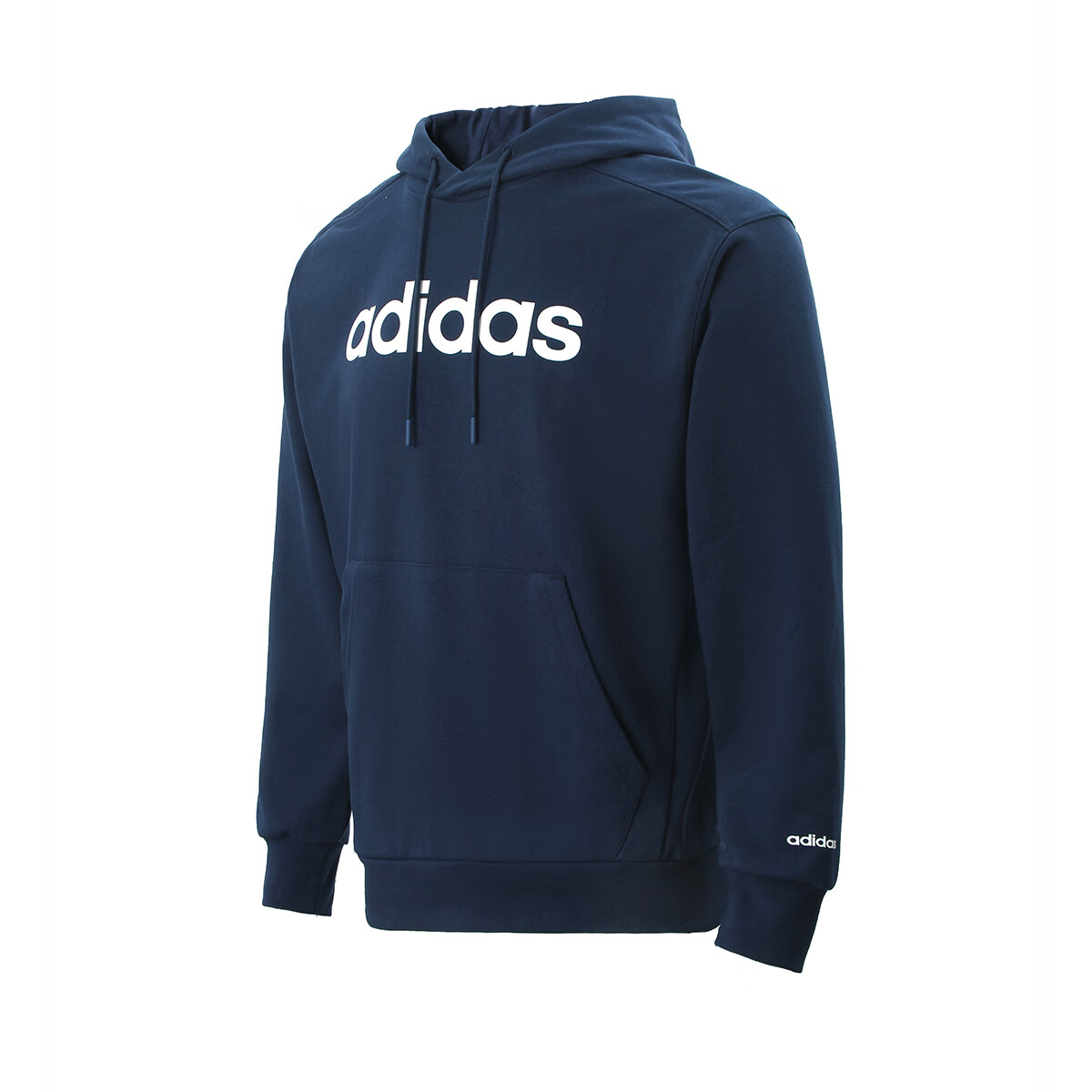 adidas Letter Print Pullover Hoodie in Collegiate Navy JI5862