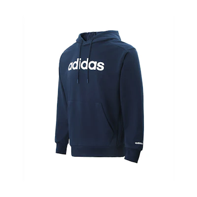 adidas Letter Print Pullover Hoodie in Collegiate Navy JI5862