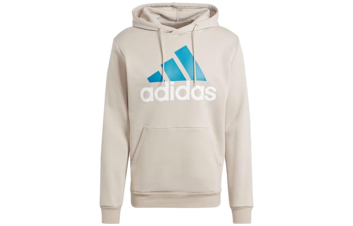 adidas Letter Print Pullover Hoodie Khaki Color IJ8942