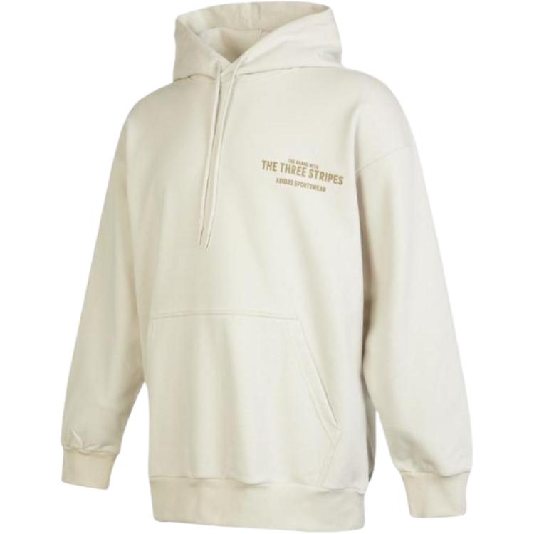 adidas Letter Print Pullover Sweatshirt Light Gray IB2716