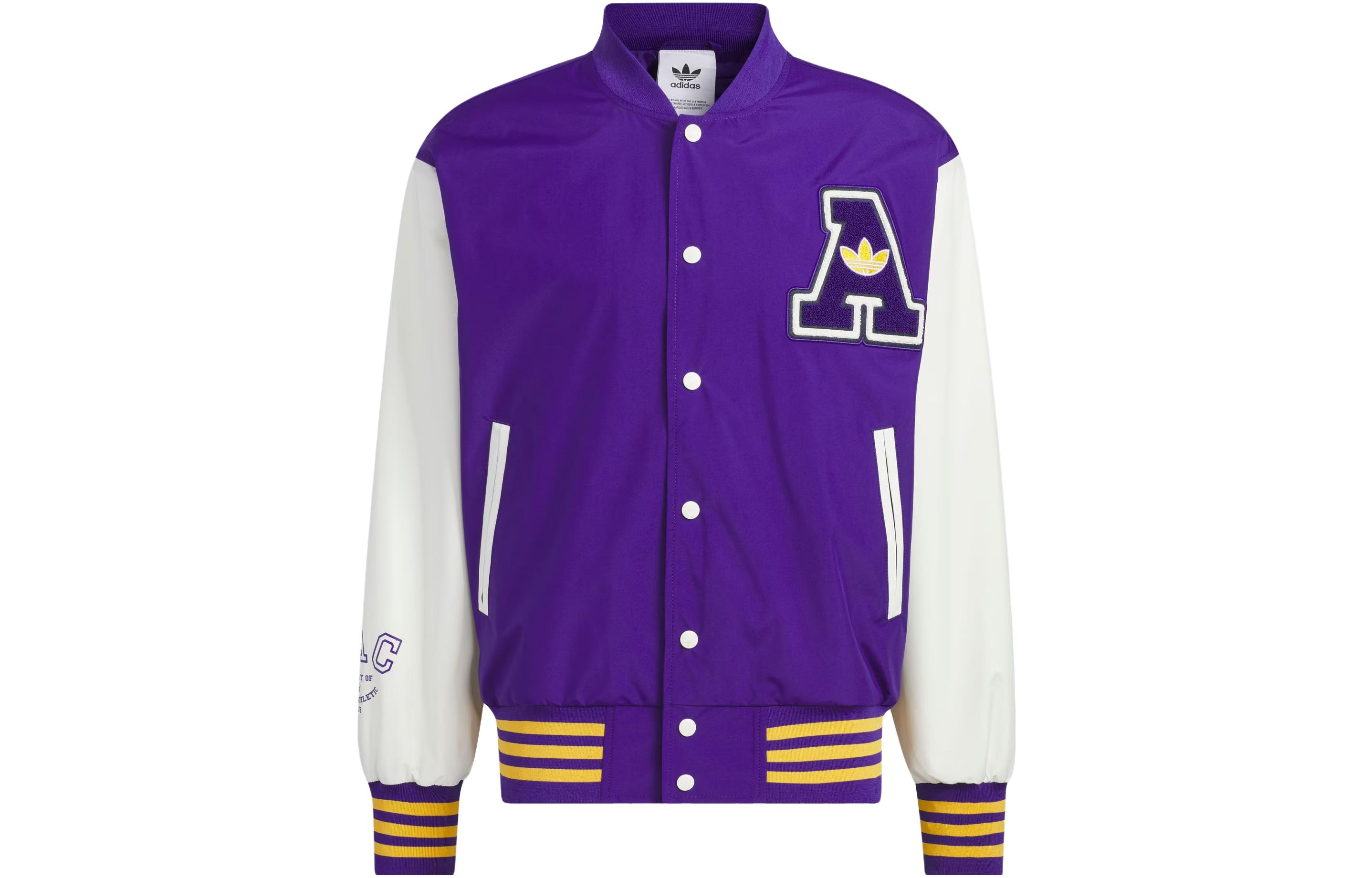 adidas Letter Print Single-Breasted Jacket Purple Japan Edition IU4792-JAPAN