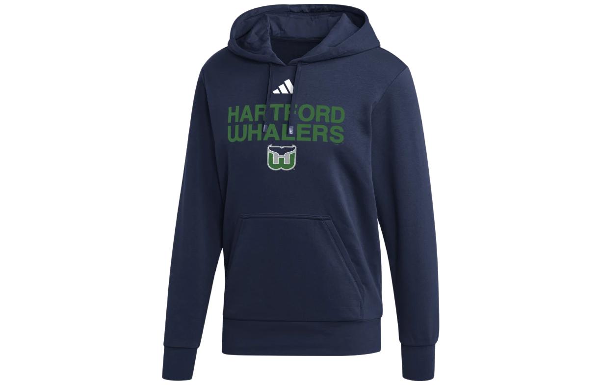 adidas Letter Printed Pullover Sweatshirt Navy Blue IB1928