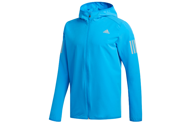 adidas Letter Stripe Running Jacket Hoodie Bright Blue CY5775
