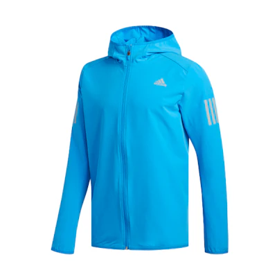 adidas Letter Stripe Running Jacket Hoodie Bright Blue CY5775