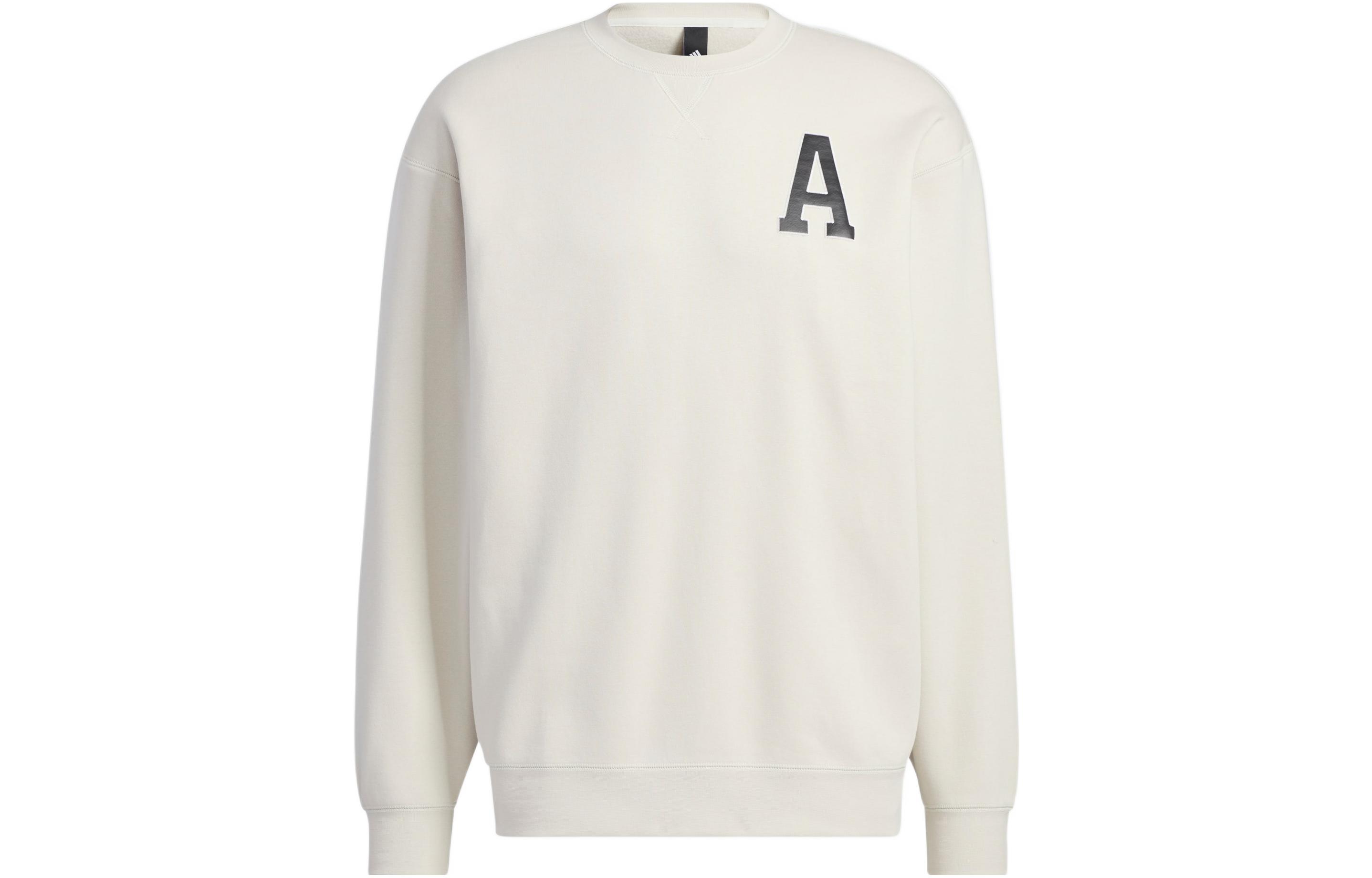 adidas Letter Sweater Silver Grey Unisex Crewneck Long Sleeve Pullover IB2724