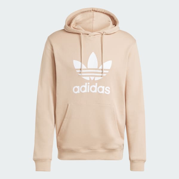 adidas Lettered Hoodie Unisex Long-Sleeve in Magic Beige IZ2359