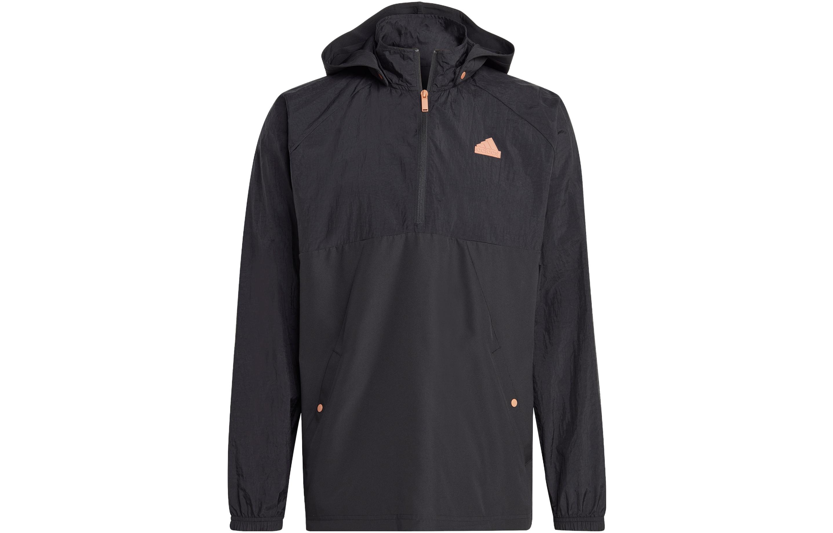 adidas Lift Your Mind Windbreaker Unisex Black Logo Hoodie Jacket Casualwear IP3726