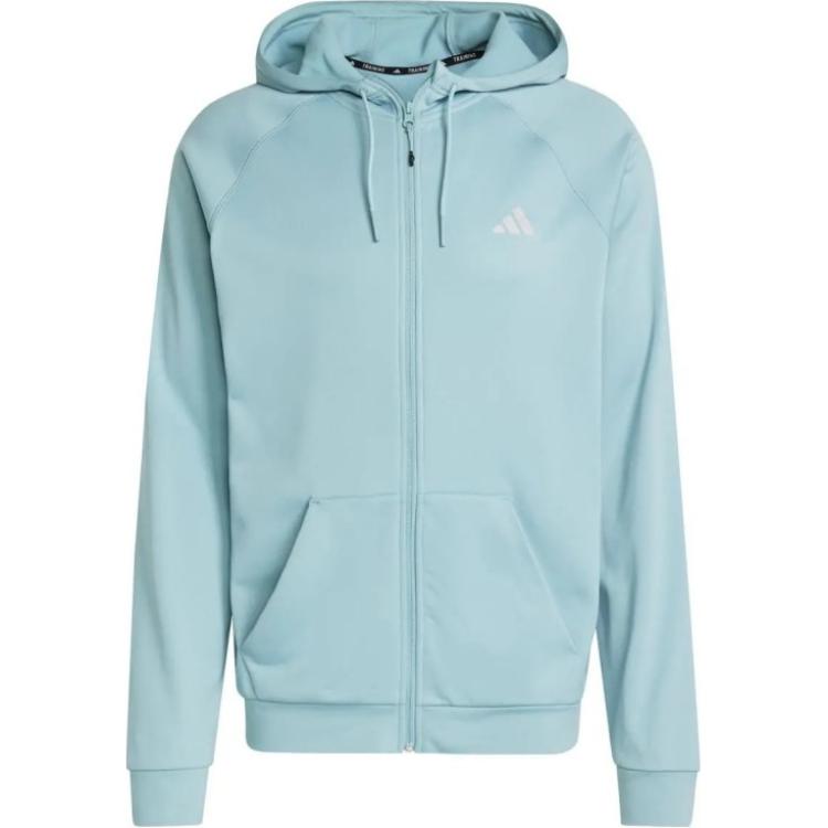 adidas Light Blue Logo Hoodie Jacket JE6660