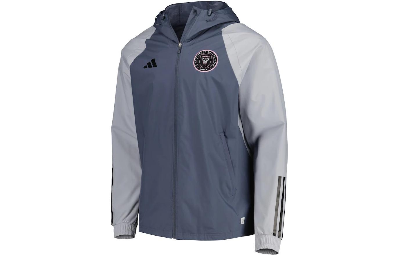 adidas Light Blue Logo Printed Quick-Dry Hoodie Jacket HZ6434