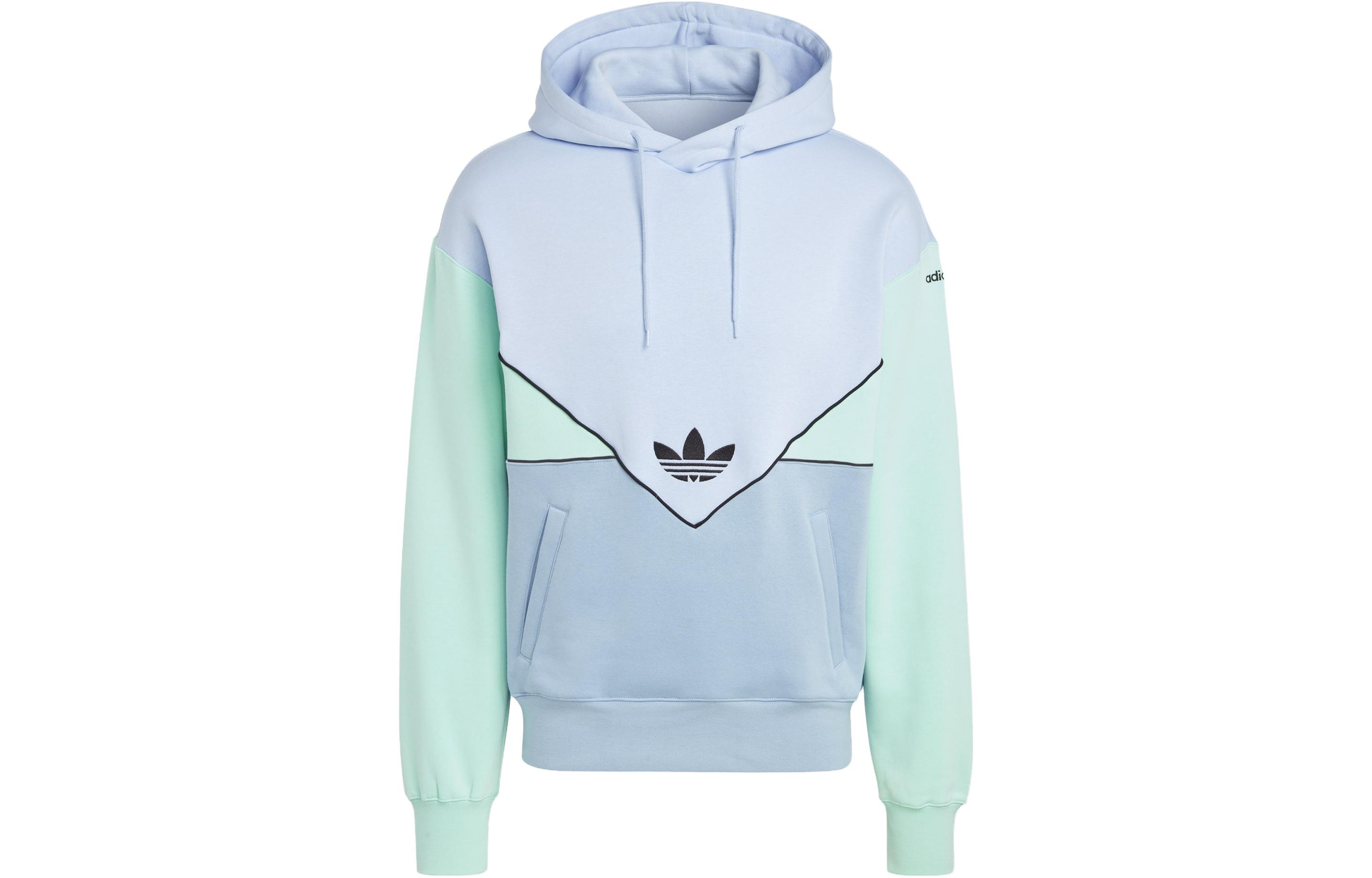 adidas Light Blue Pullover Sweatshirt with Logo Print Casual Style HR5336
