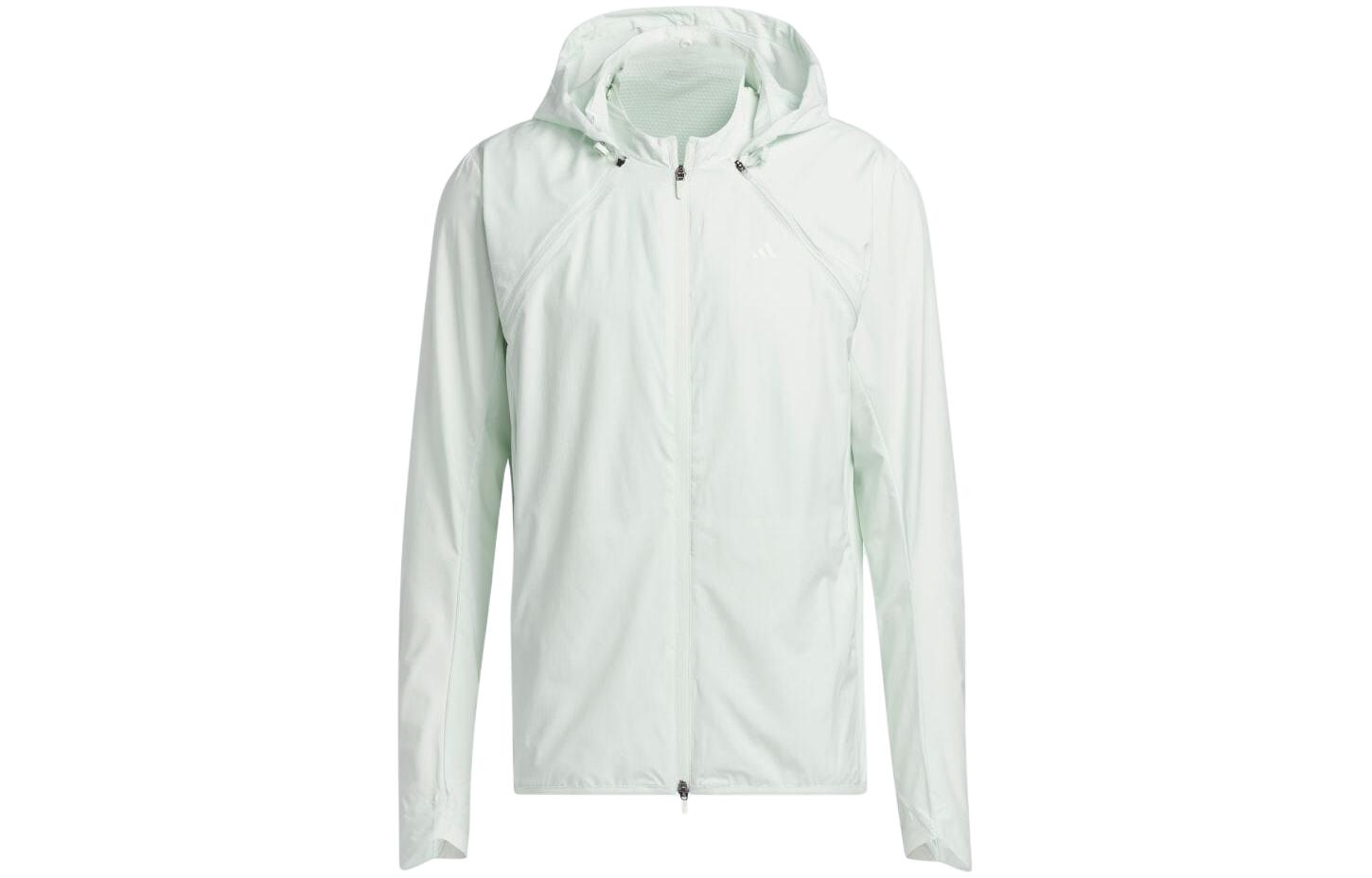 adidas Light Green Full-Zip Solid Color Hoodie Jacket IL5057