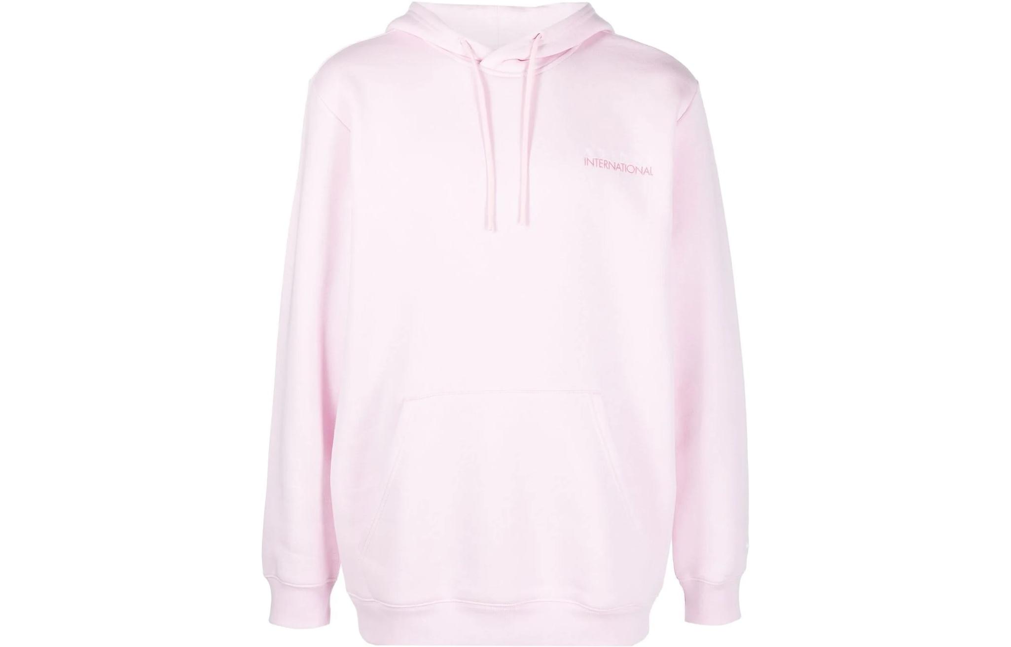 adidas Light Pink Hoodie with Back Logo and Drawstring Design HF5674