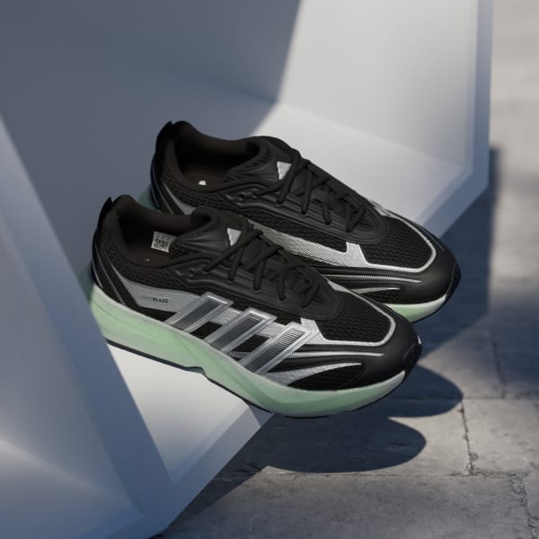 Details for Adidas Lightblaze Glow Sneakers Zwart/Zilver Metallic/Lime Burst JP6321