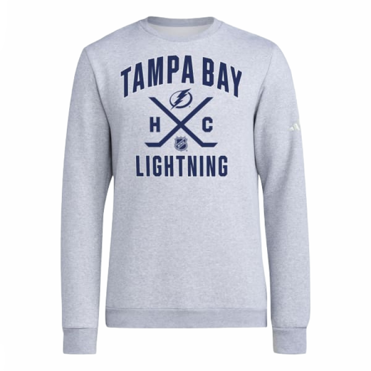 adidas Lightning Ice Hockey Graphic Pullover Sweatshirt Grey Long Sleeve IT1260